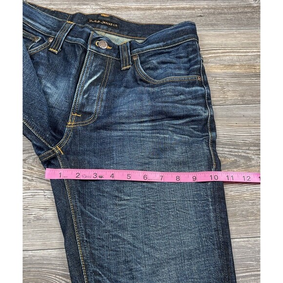 Nudie Jeans Grim Tim Jeans Mens 31x32 Fits 29/30 Selvage Button Fly Organic - Picture 14 of 16